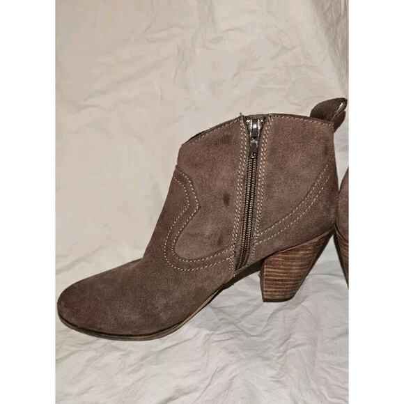 Steve Madden Boots Womens 6.5 Brown Cian Fringe Ankle Bootie Suede Side Zip - Picture 8 of 10